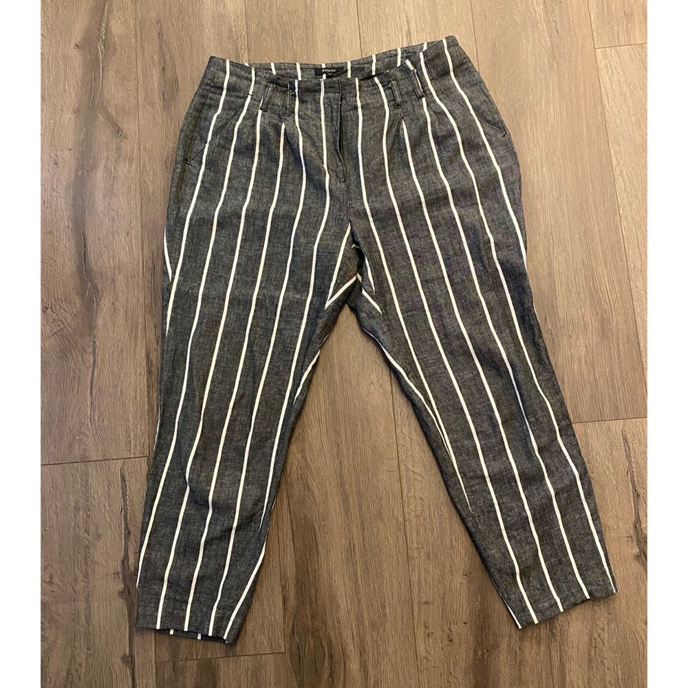 RW&CO. Grey/White Striped Trouser Pant